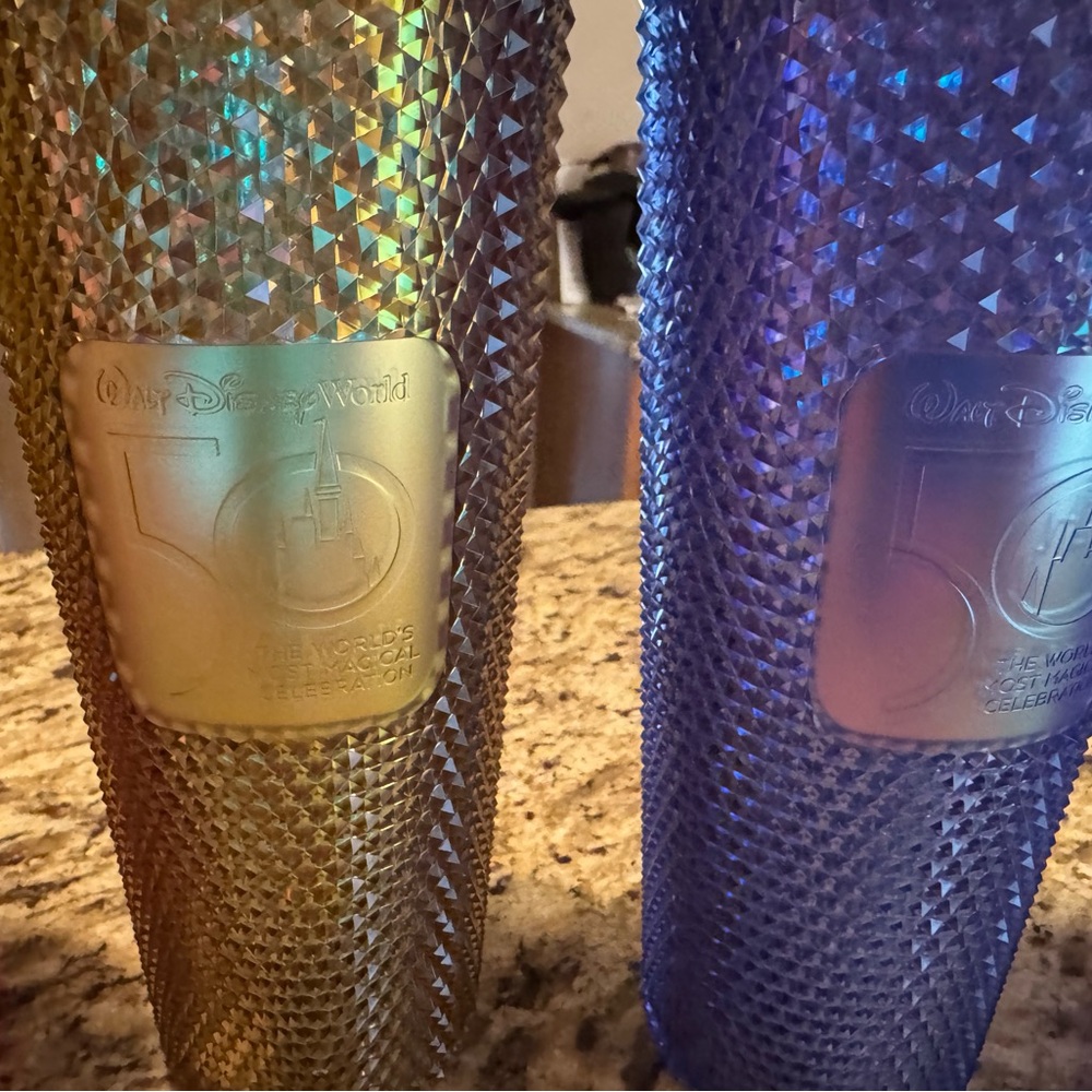 Starbucks Walt Disney World Exclusive 50th Anniversary Gold Geometric Tumbler